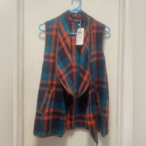Plaid Sweater Vest cardigan  NWT